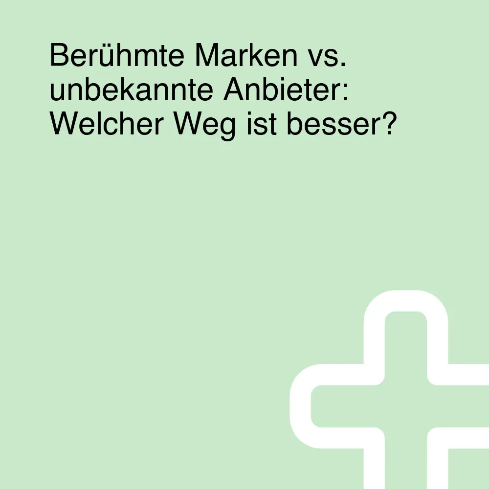 Berühmte Marken vs. unbekannte Anbieter: Welcher Weg ist besser?
