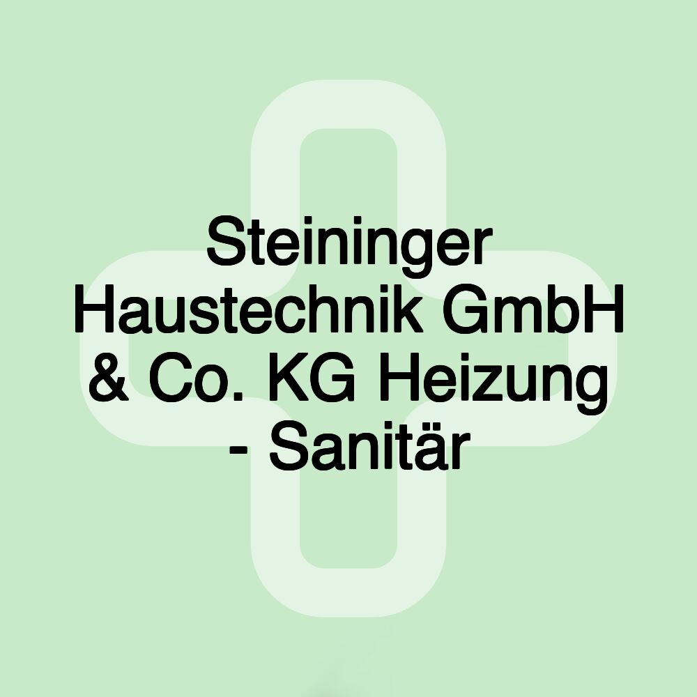 Steininger Haustechnik GmbH & Co. KG Heizung - Sanitär